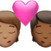 🧑🏽‍❤️‍💋‍🧑🏾 kiss: person, person, medium skin tone, medium-dark skin tone display on Apple